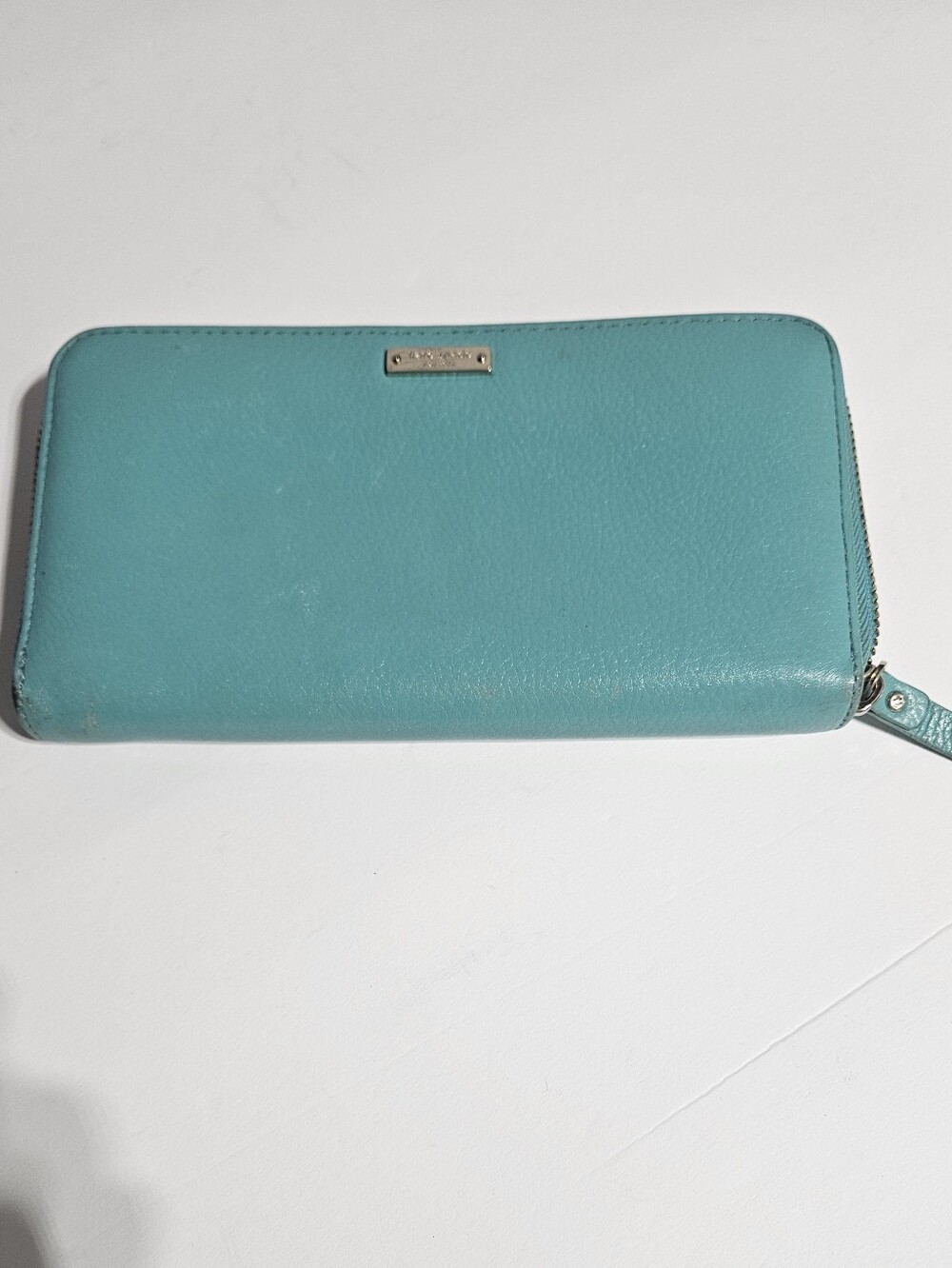 Kate Spade Teal Leather Zip Pouch Wallet